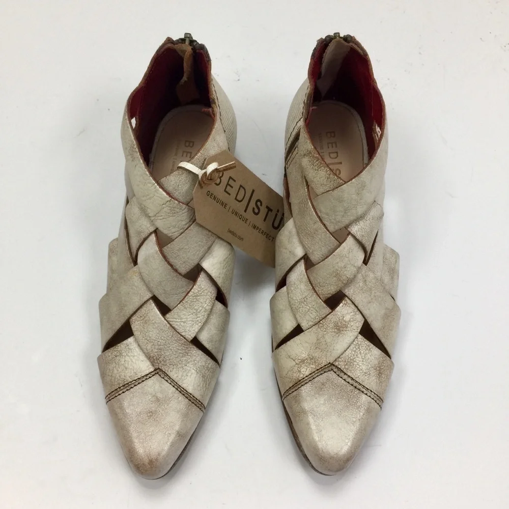 Bed Stu Brittany Sandals Braided Nectar Lux White Tan